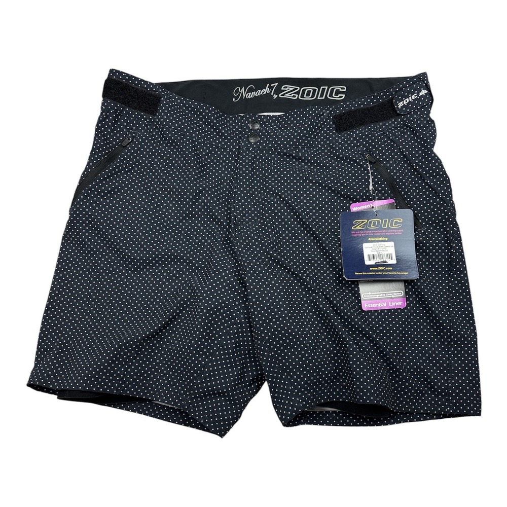 Zoic NEW Pre-Owned Navaeh 7 Cycling Shorts Women's XL Black Polka Dot Padded - Picture 1 of 15
